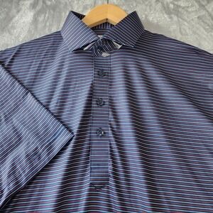 Collars & Co Polo Shirt Mens Large Relaxed Featherweight Flex Liberty Navy Blue